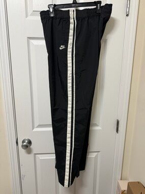 Nike Black Joggers with White Double Side Stripe